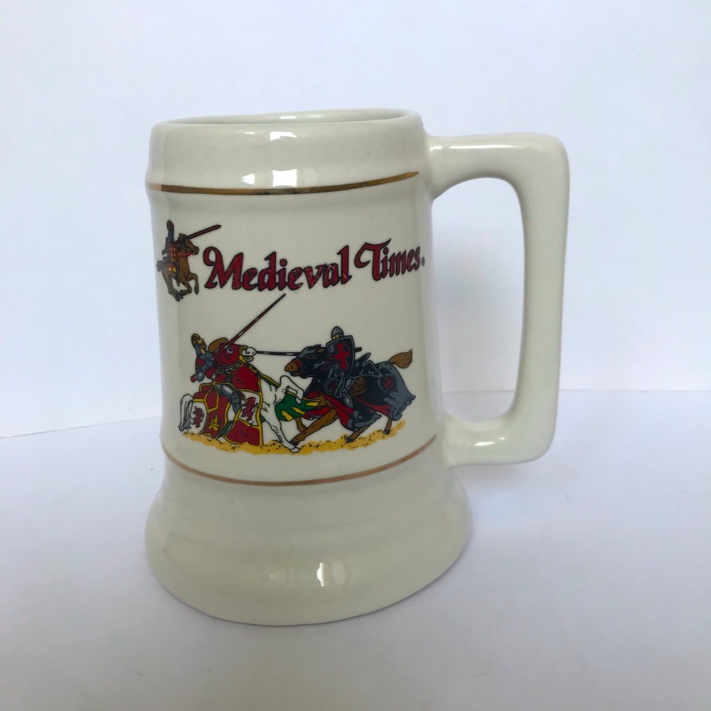 Medieval Times Souvenir Stein Mug, White, 26oz.